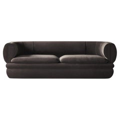 Paus 3-Sitzer Sofa Brauner Samt von Hermhaus