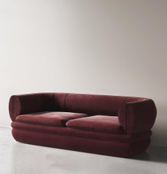 Paus Canapé 3 places velours rouge bordeaux par Hermhaus