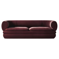 Paus 3-Seater Sofa Claret Red Velvet by Hermhaus Paus 3-Seater Sofa Claret Red Velvet by Hermhaus
