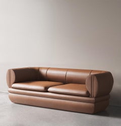 Paus 3-Seater Sofa Tan Leather by Hermhaus