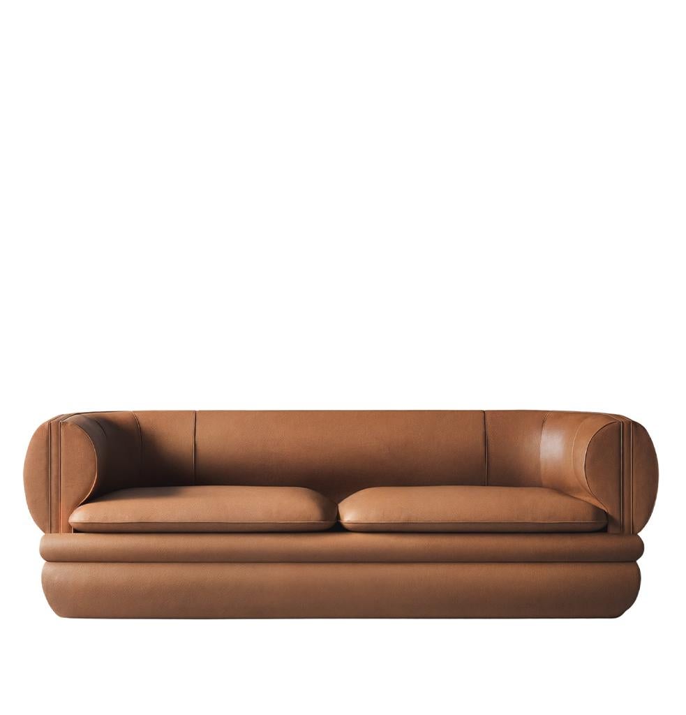 Paus 3-Sitzer Sofa Tan Leder von Hermhaus (Türkisch) im Angebot