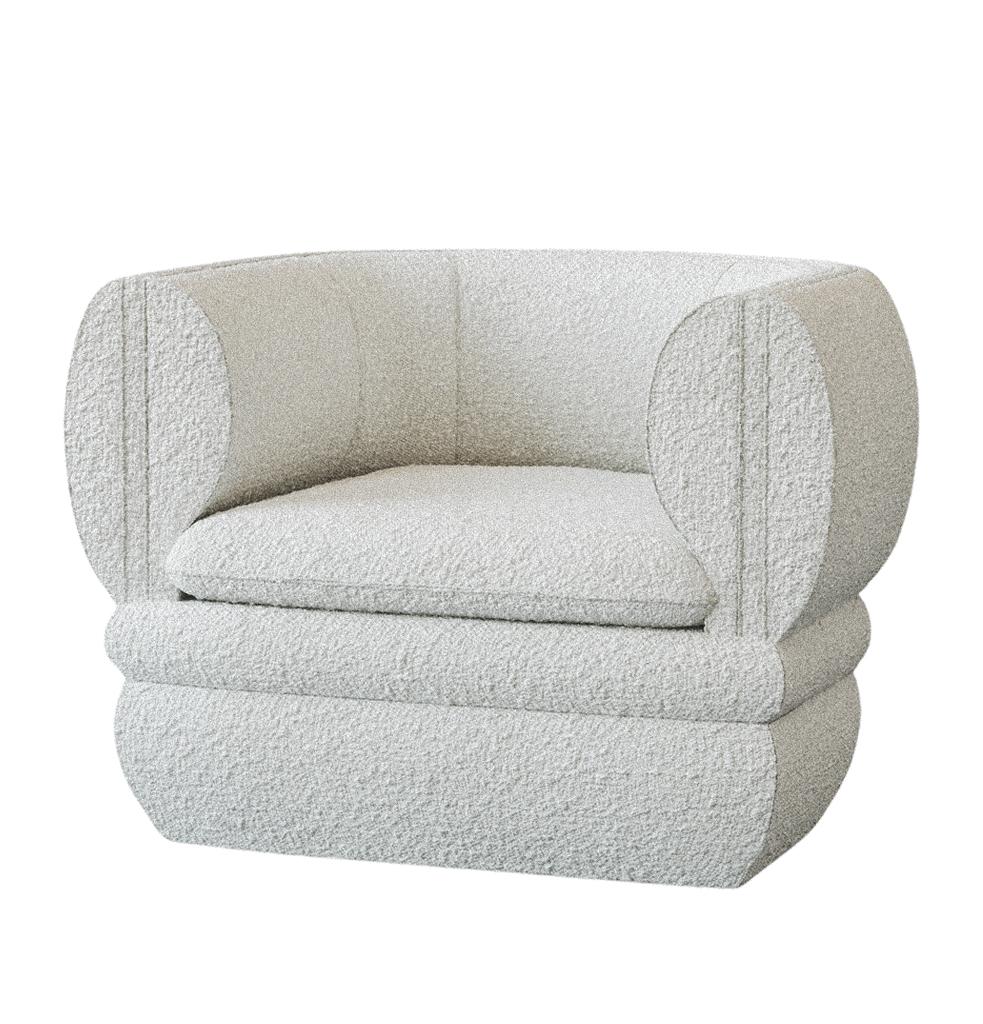 The curved form and soft lines of the 