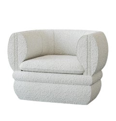 Poltrona Paus in bouclé bianco di Hermhaus