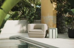 Paus Armchair White Boucle by Hermhaus