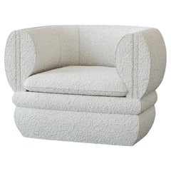 Paus Armchair White Boucle by Hermhaus