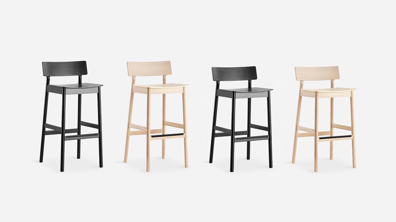 Contemporary Pause Black Bar Stool 2.0 by Kasper Nyman For Sale