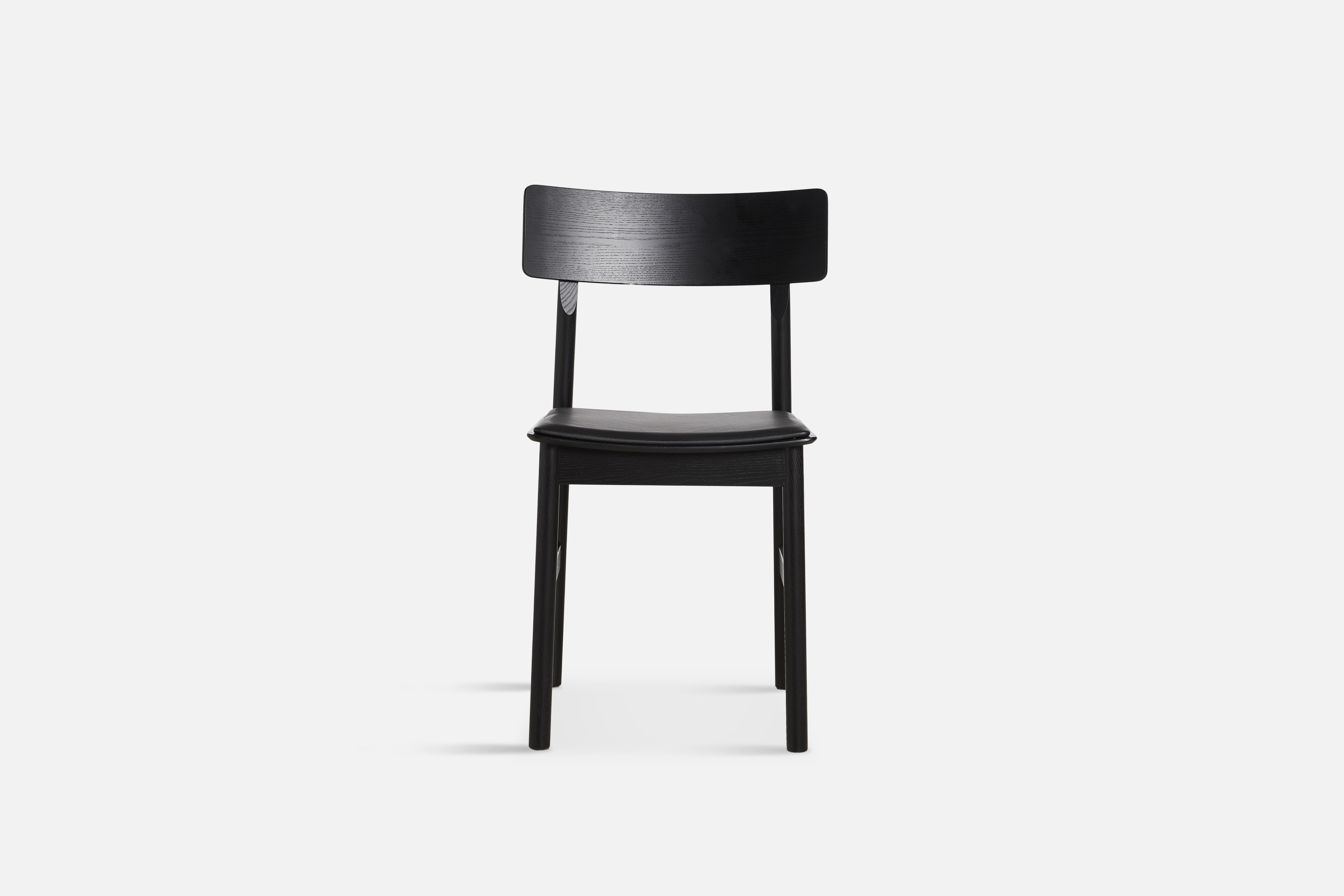 Danish Pause Black Dining Chair 2.0 with Leather Seat by Kasper Nyman For Sale