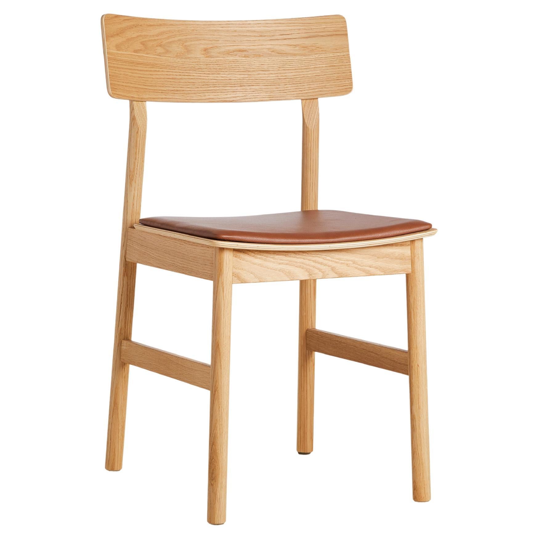 Pause Oiled Oak Dining Chair 2.0 with Leather Seat by Kasper Nyman For Sale