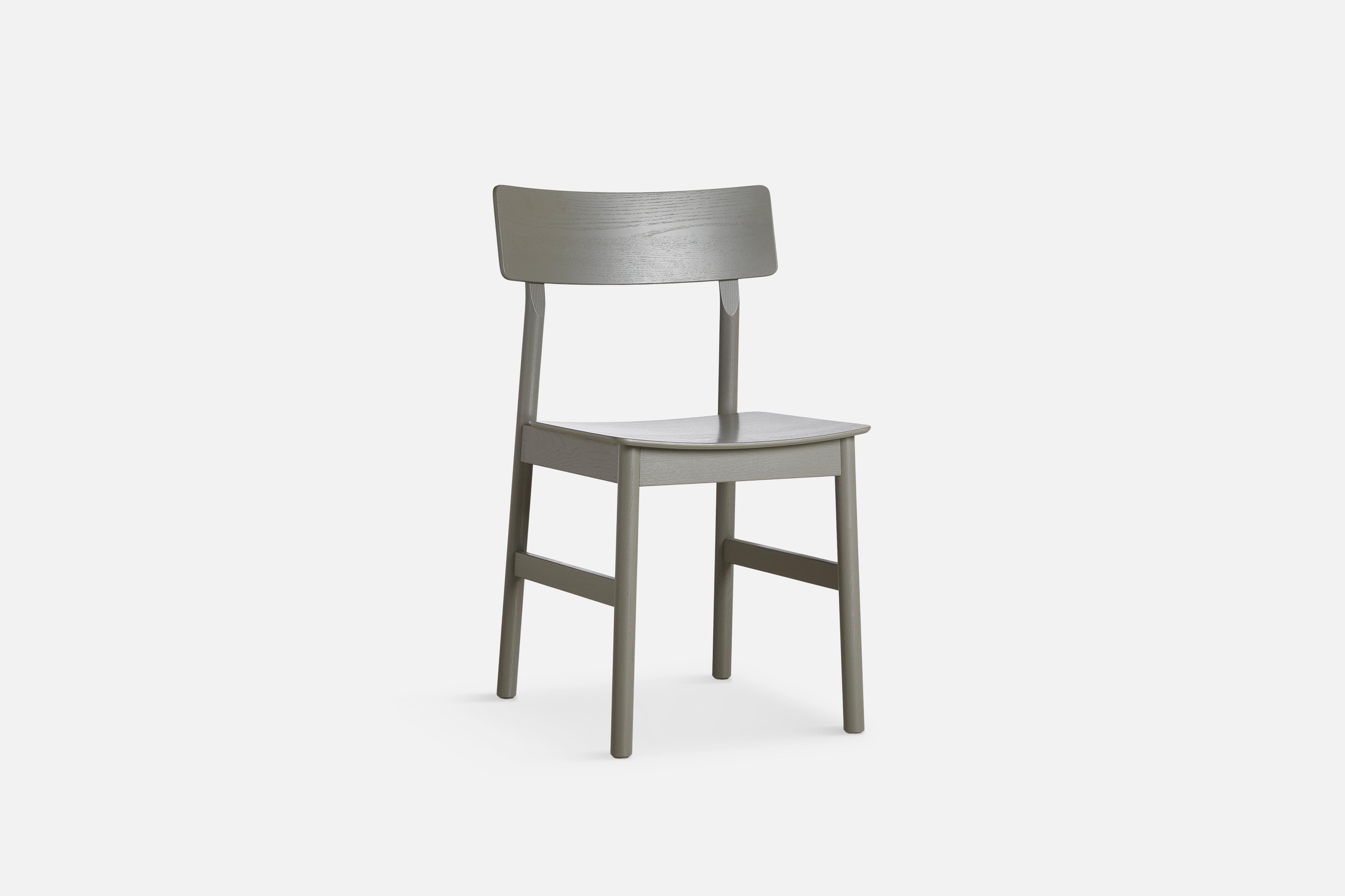 Pause Taupe dining chair 2.0 by Kasper Nyman
Materials: Ash, plywood
Dimensions: D 47 x W 48 x H 80 cm
Also available in different colours and finishes.

The founders, Mia and Torben Koed, decided to put their 30 years of experience into a new