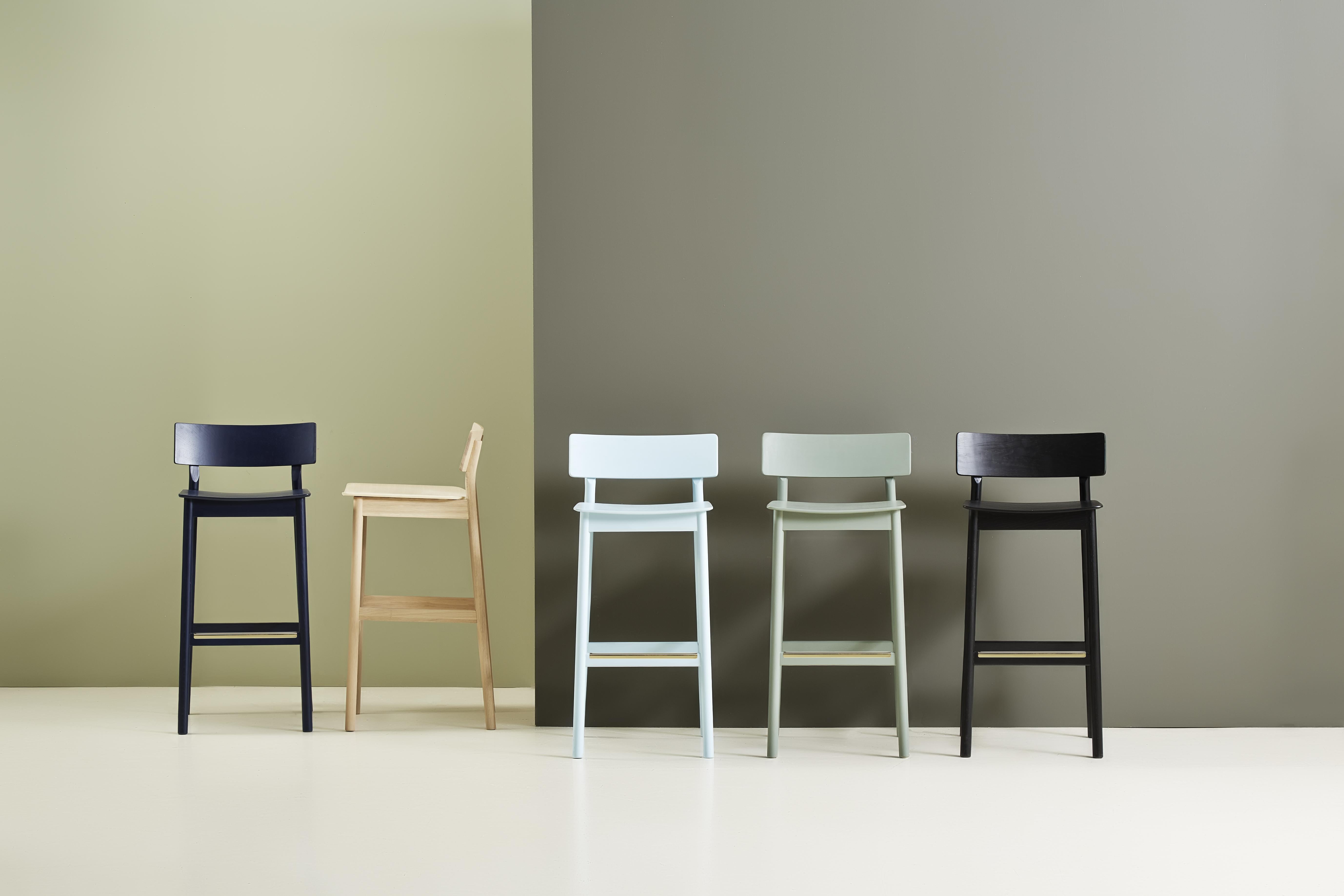 Plywood Pause White Bar Stool 2.0 by Kasper Nyman For Sale