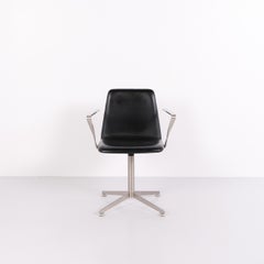 Paustian Spinal 44 Conference Chairs in Black Leather, Set of 6, Danish Design