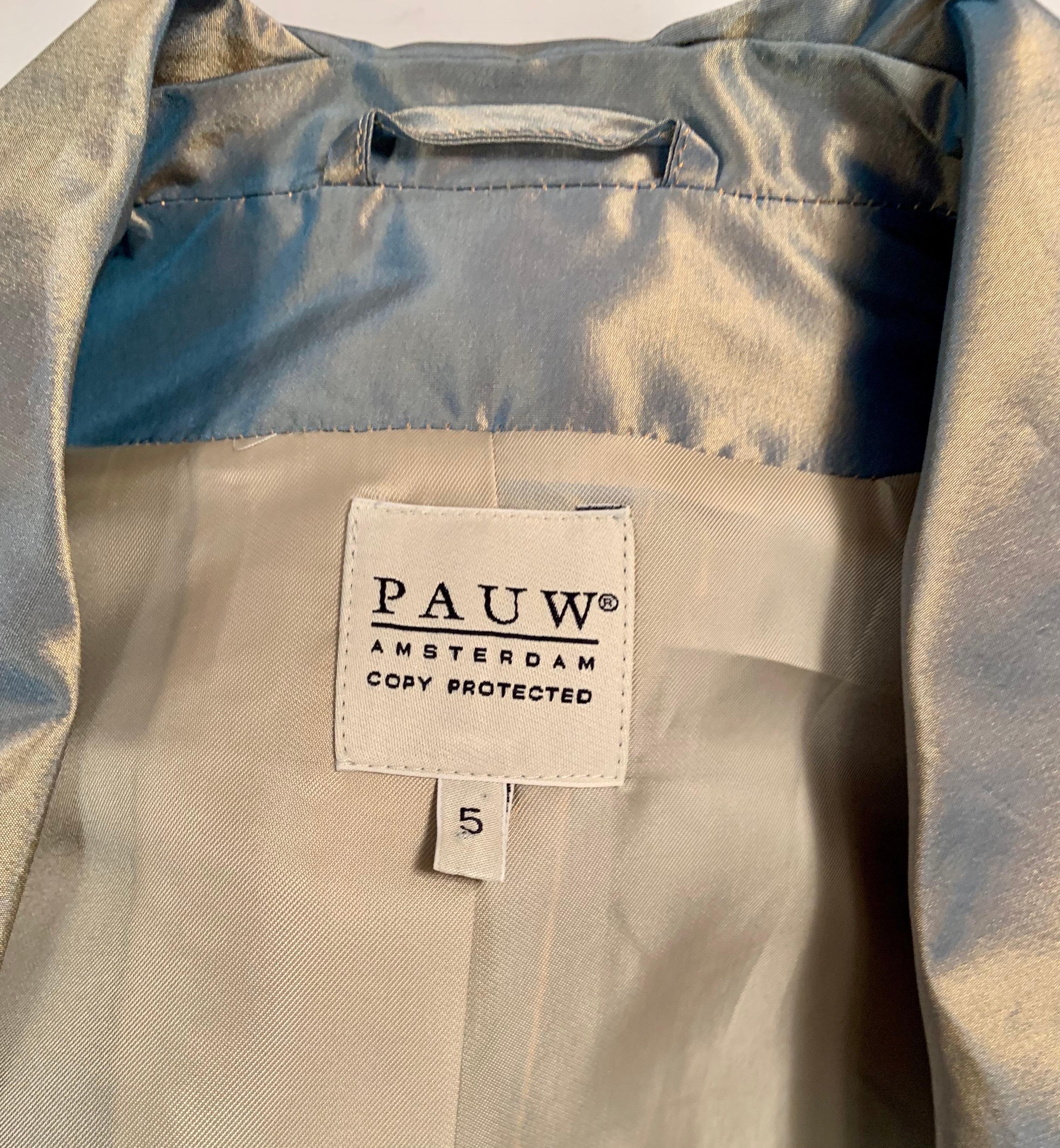 PAUW Amsterdam - Veste ceinturée en soie grise irisée  Jamais porté Pour femmes en vente