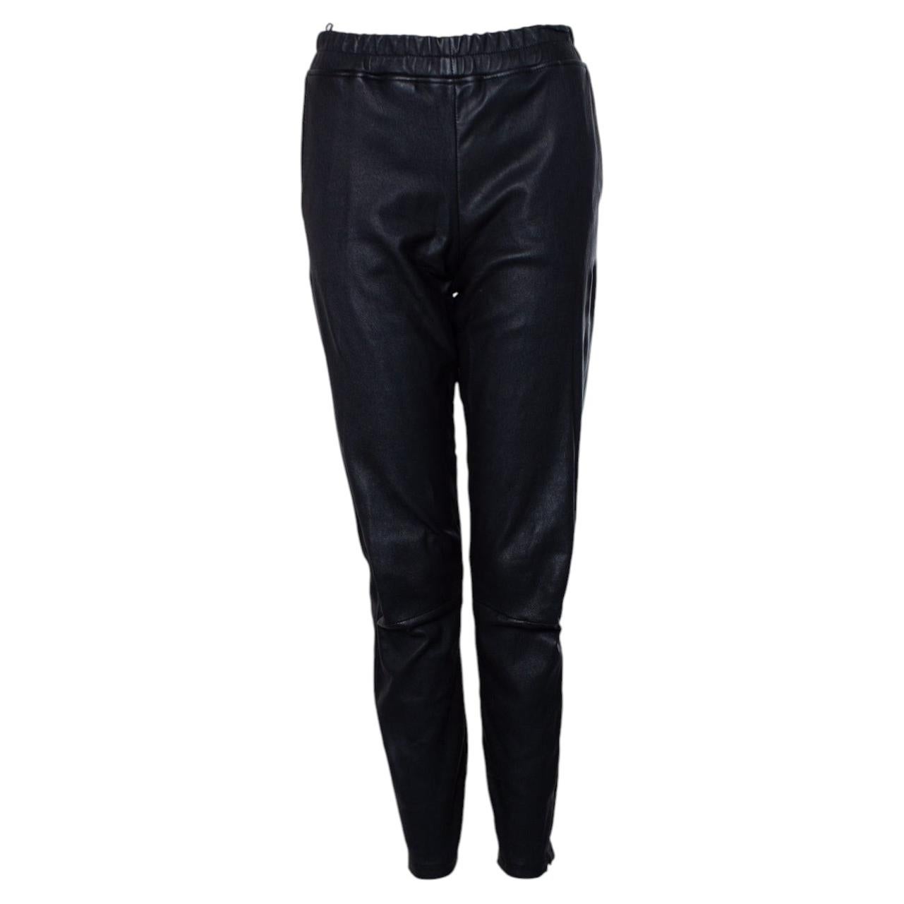 Pauw, pantalon en cuir noir en vente
