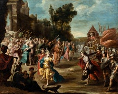 Pauwels Casteels (flämischer Meister) - Barockgemälde David vor König Saul