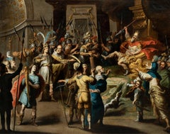 Pauwels Casteels (flämischer Meister) - Barockgemälde David vor König Saul