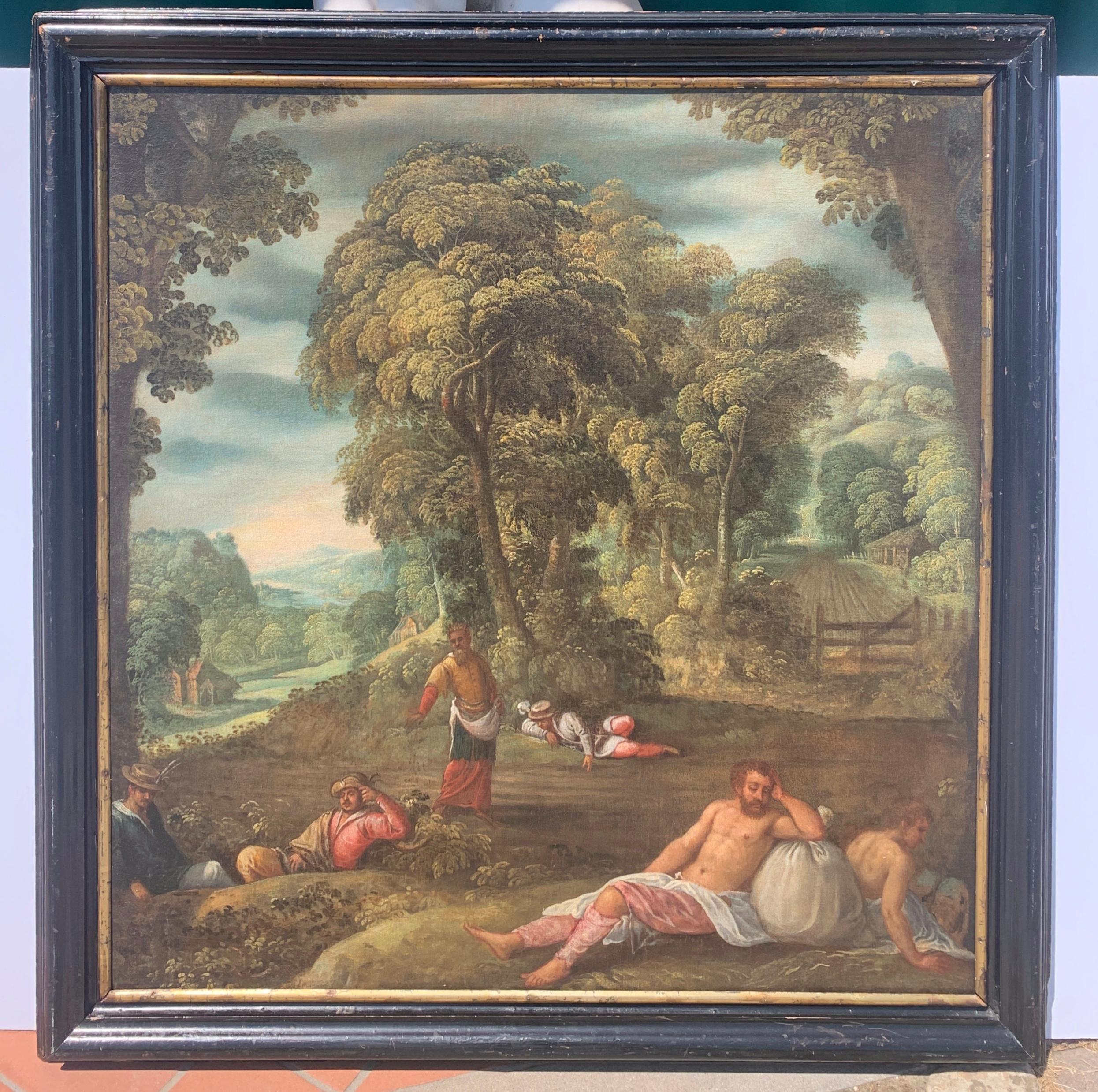 Paolo Fiammingo (venezianischer Meister) - Ende 16. Jahrhundert, Figurenmalerei - Teufel (Schwarz), Landscape Painting, von Pauwels Franck