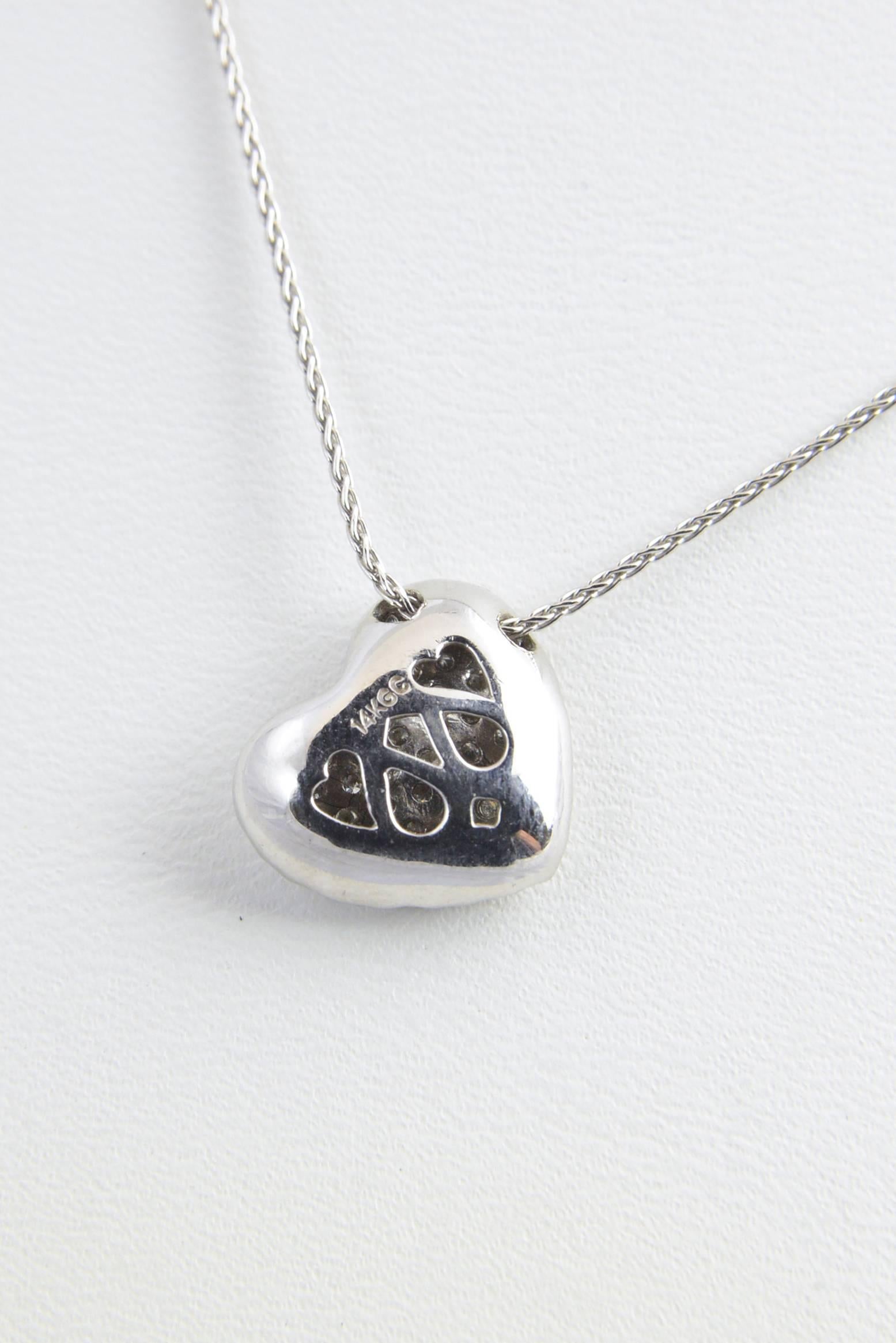 diamond pave heart necklace