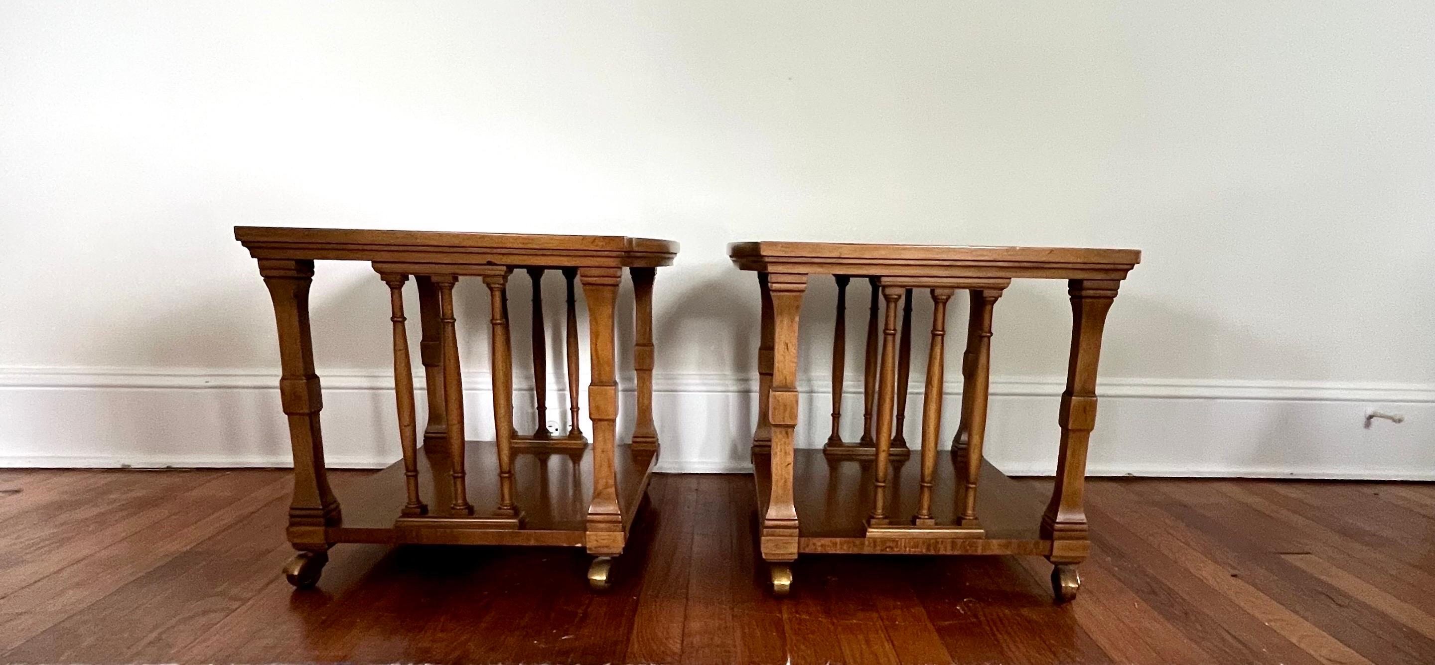 Pavane Tomlinson Neoclassical Marble Top End Tables In Good Condition For Sale In W Allenhurst, NJ