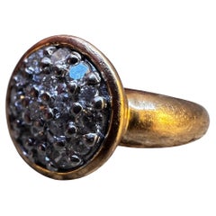 Pave 0,28 Karat Diamantring 18k Gelbgold Frankreich Vintage By