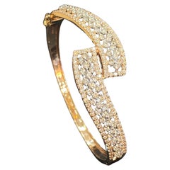 Pave 3.85 Cts F/VS1 Round Brilliant Cut Natural Diamonds Bracelet 14K Rose Gold