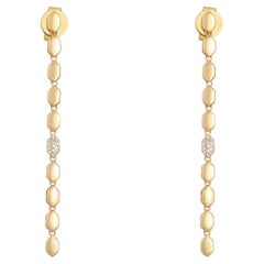 Pave Accent Link 14K (oder 18k auf Anfrage) Gelbgold Tropfenohrringe