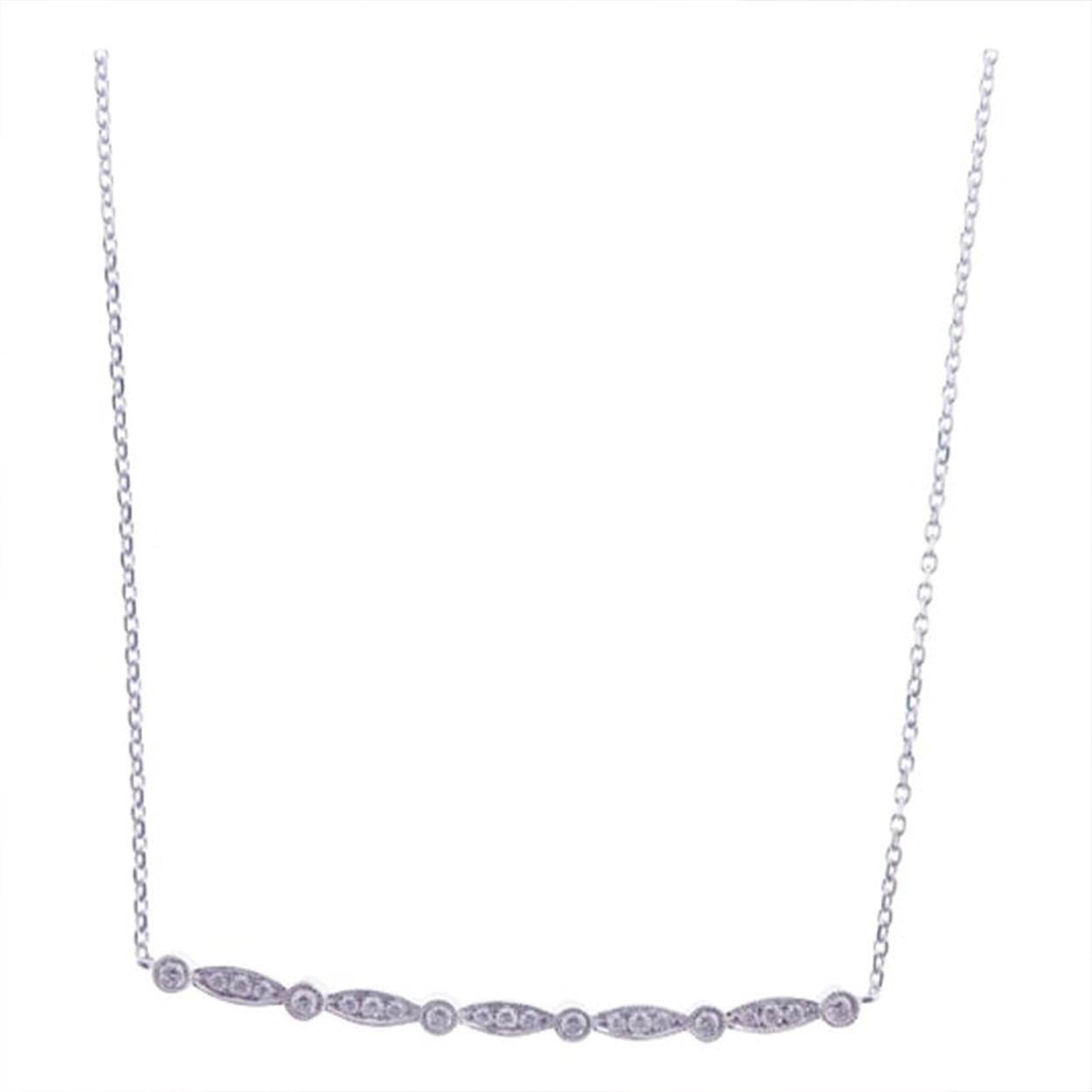 Modern Pave Ball Bar Line Necklace Pendant For Sale