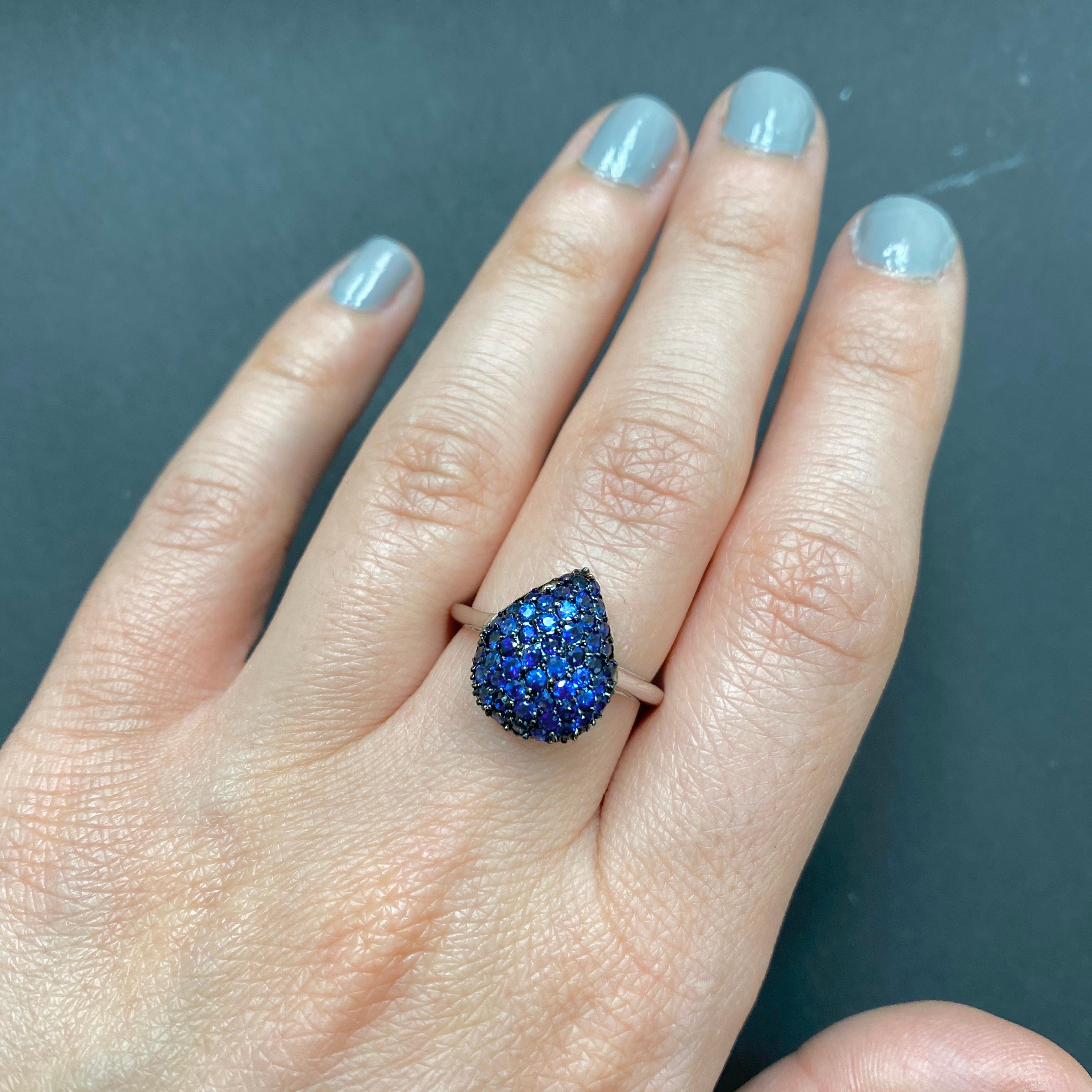 Material: 14k White Gold and Black Rhodium
Stone Details: 58 Round Sapphires at 1.35 Carats

Fine one-of-a-kind craftsmanship meets incredible quality in this breathtaking piece of jewelry.

All Alberto pieces are made in the U.S.A. and come with a