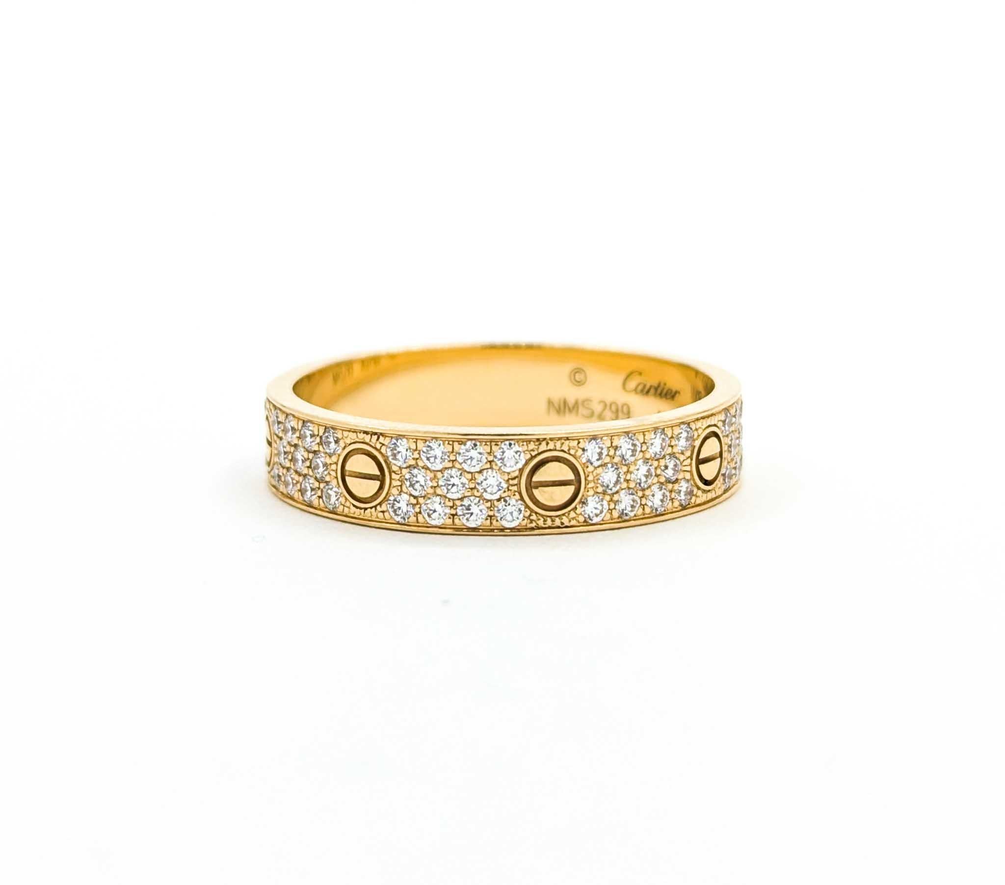Anillo Pavé Cartier Love Diamante en Oro Amarillo de 18k en venta 1