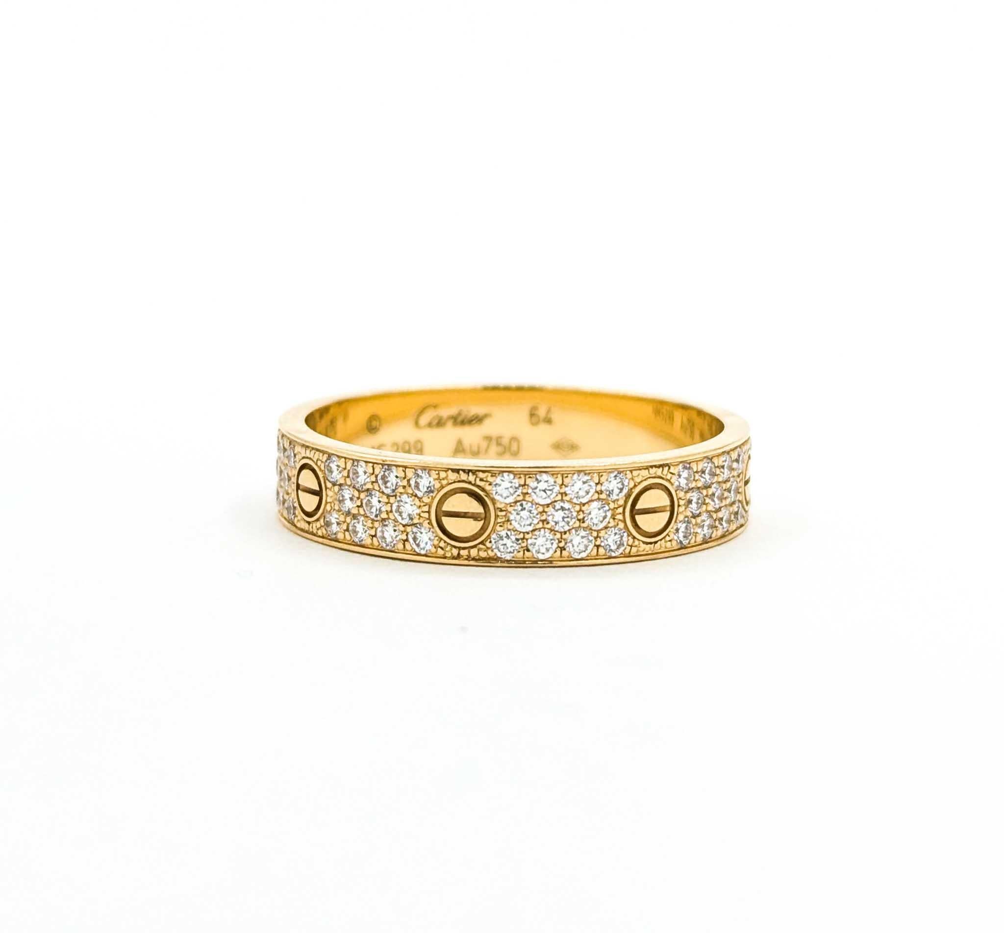 Anillo Pavé Cartier Love Diamante en Oro Amarillo de 18k en venta 3