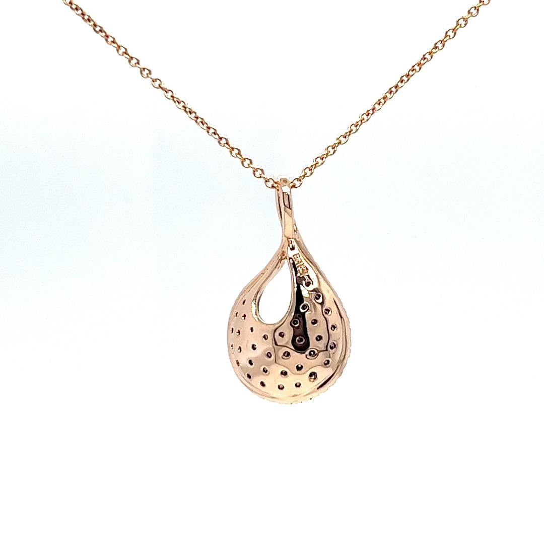 Pave Chocolate Diamond Pendant Necklace In Good Condition For Sale In Coral Gables, FL