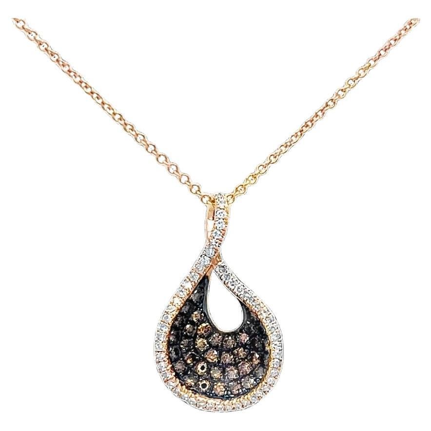 Pave Chocolate Diamond Pendant Necklace For Sale