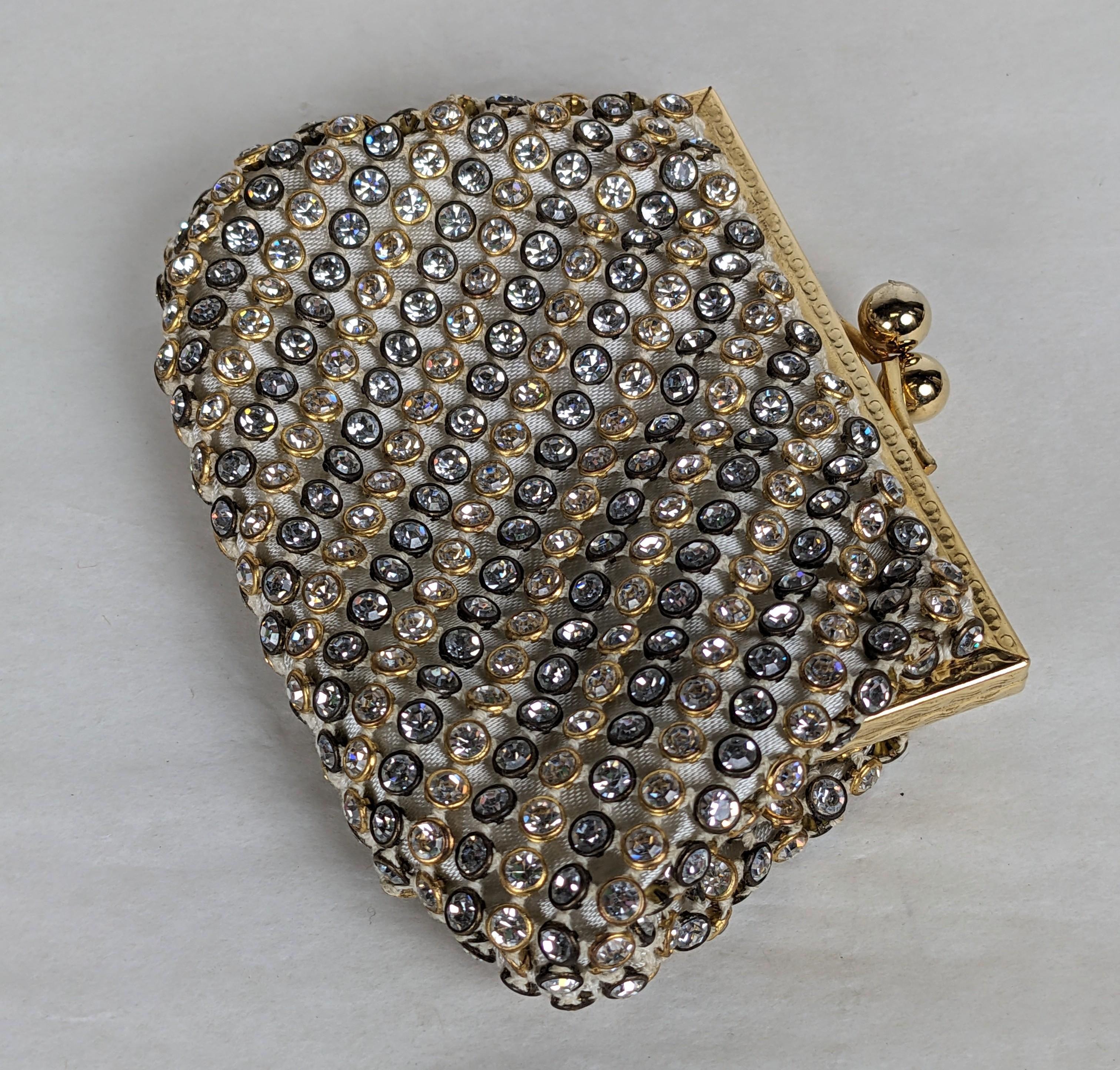Gray Pave Crystal Change Purse, Retailed by Lancel For Sale