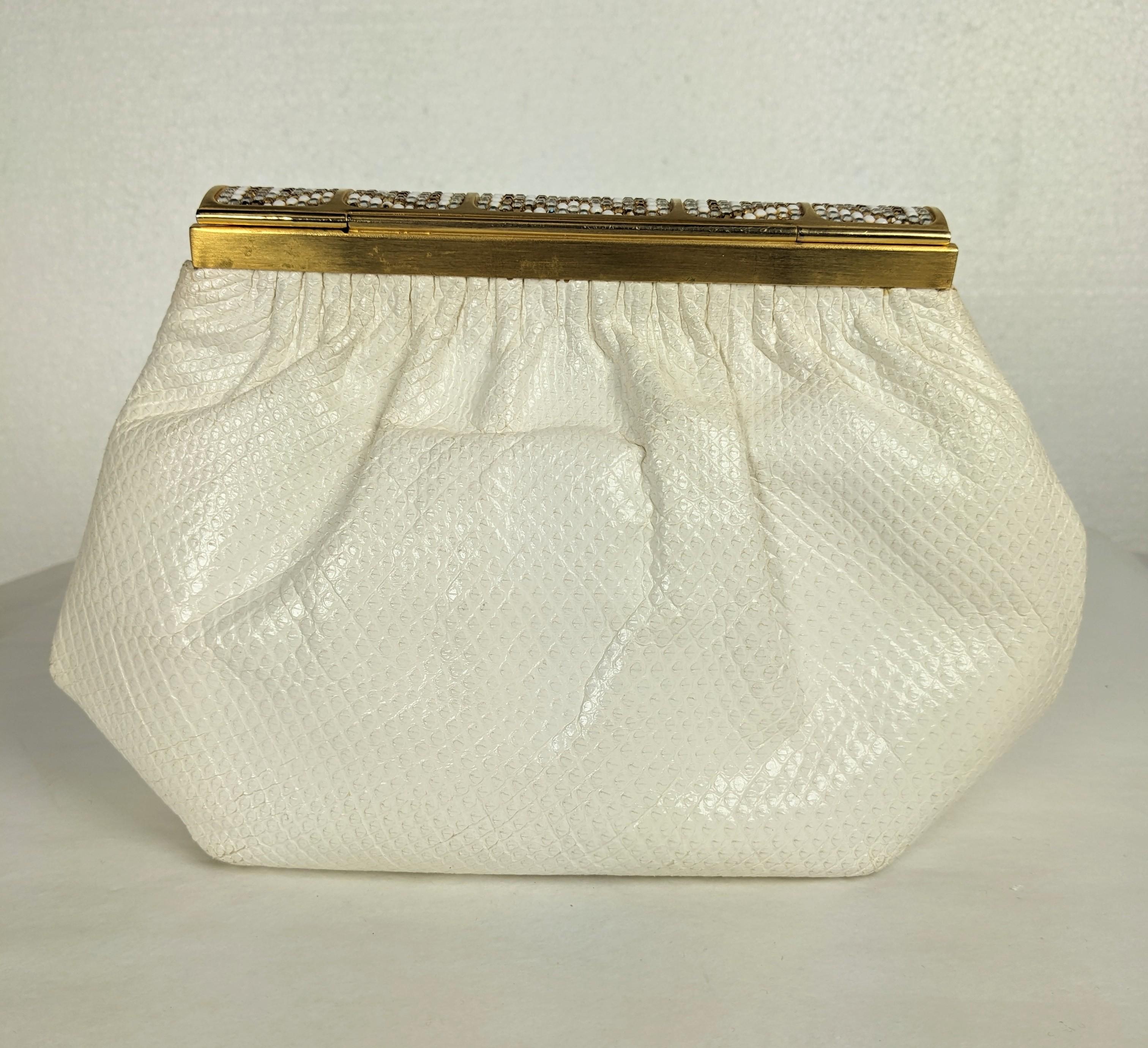Women's or Men's Pave Crystal Snakeskin Clutch, Finesse La Model For Sale