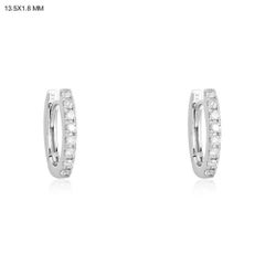 Pave Diamond 14K (or 18k upon request) White Gold Oval Huggies Earrings