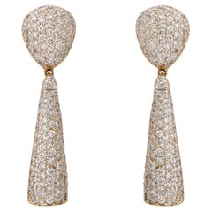 Diamant-Tropfenohrringe aus 18 k Gold mit Pave