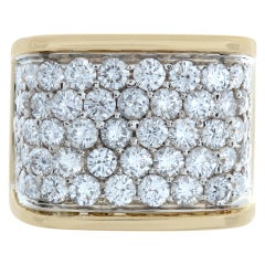 Pave diamond 18k yellow gold ring