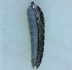 Pave Diamond 925 Sterling Silver Animal Pendant Feather Charm