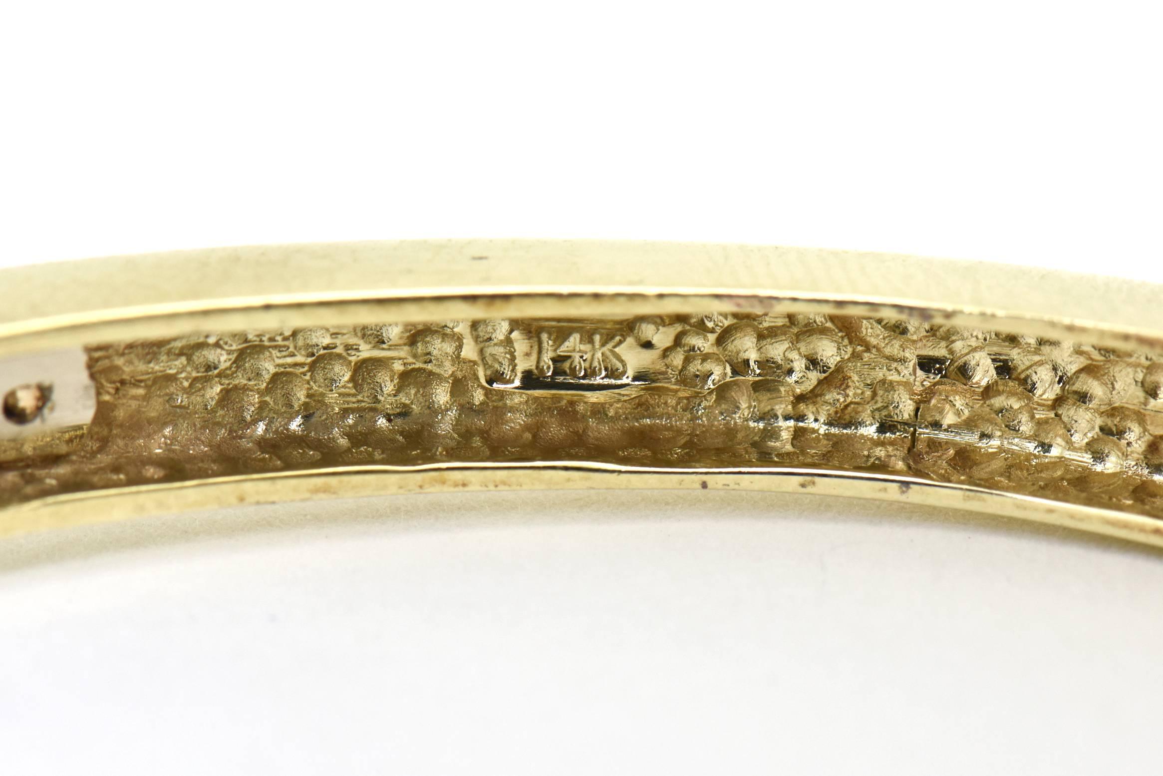 Pave Diamond and Gold Geometric Bangle Bracelets, Pair 5