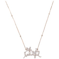 Pave Diamond and Gold "Life is Beautiful" Necklace
