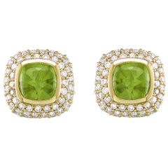 Hammerman Brothers Pave Diamond and Peridot Earrings