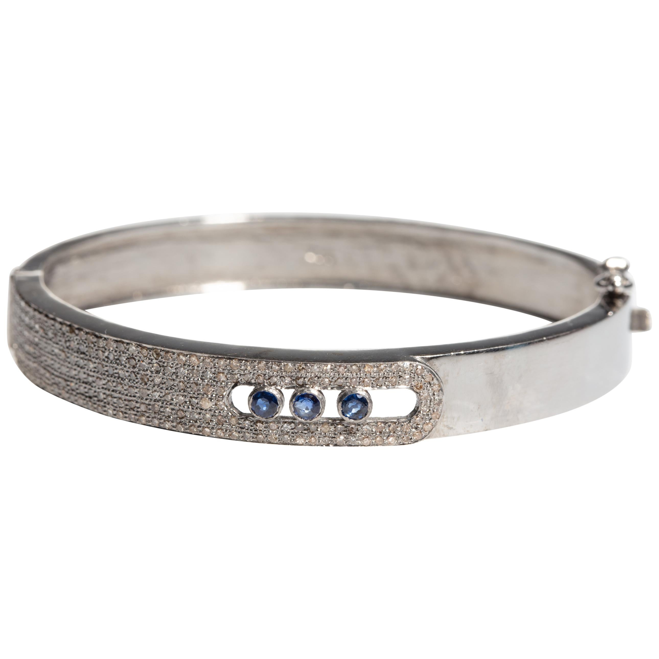 Pave` Diamond and Sapphire Bracelet