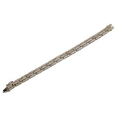 Pulsera de eslabones de plata de ley y diamantes pavé