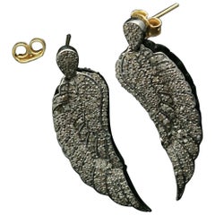 Pave Diamond Angel Wing Earring Set regalo di orecchini in argento 925 per il giorno del matrimonio.