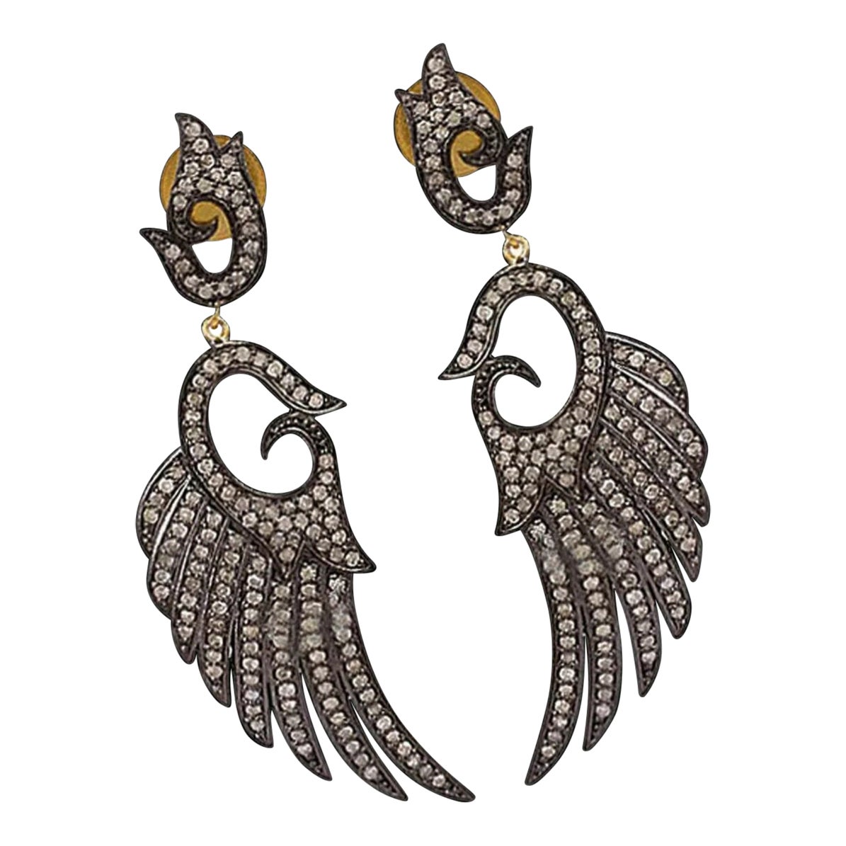 Pave Diamond Angel Wing Ohrring Set 925 Silber Diamant Damen Ohrringe Geschenk.