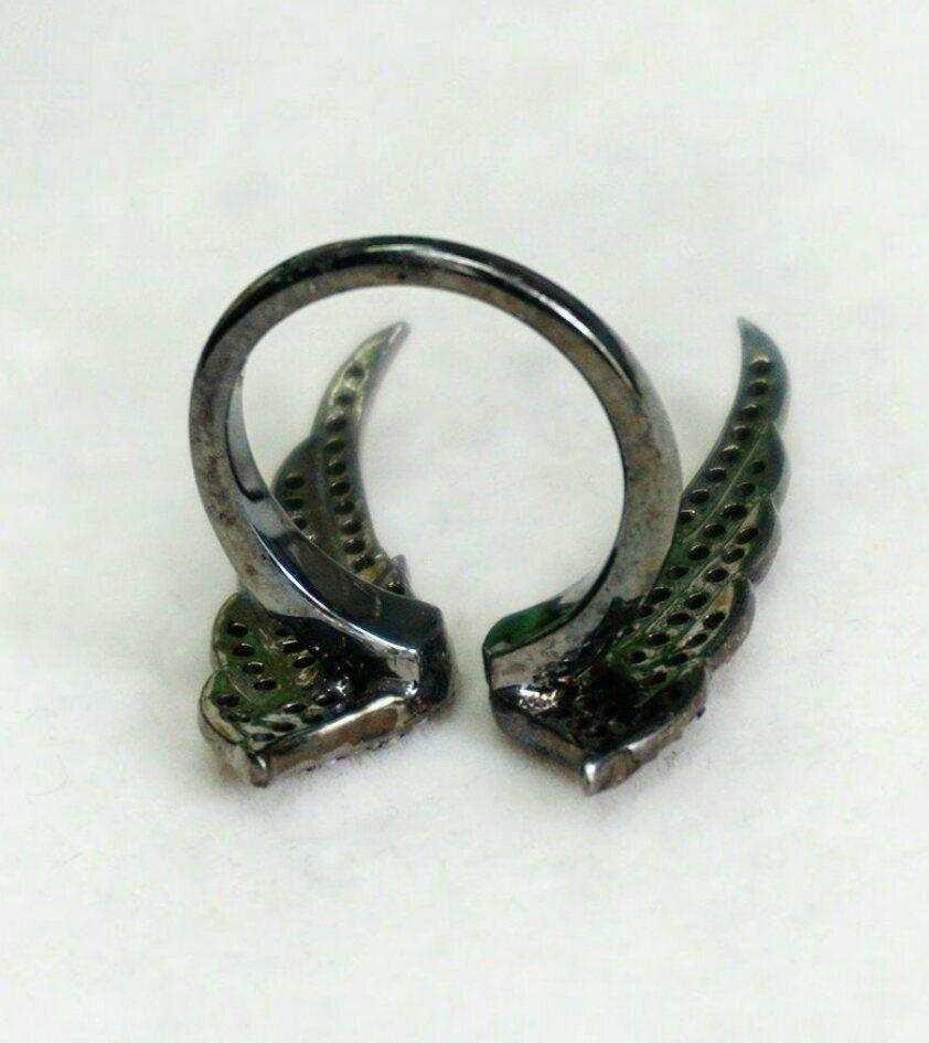 Anello con pavé di diamanti ad ala d'angelo Anello di diamanti in argento 925 Regalo di compleanno in vendita 3