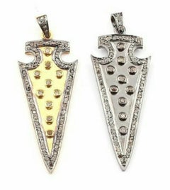 Pave Diamond Arrowhead Pendant 925 Silver Diamond Handmade Pendant Gift