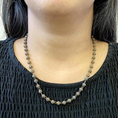 Pave Diamond Ball Chain Neckalce Made in 14k Yellow Gold