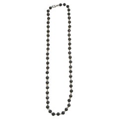 Pave Diamond Ball Chain Neckalce Made in 14k Yellow Gold