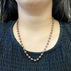 Pave Diamond Ball Chain Necklace Made in 14k Gold