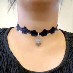 Pave Diamond Ball Choker Necklace